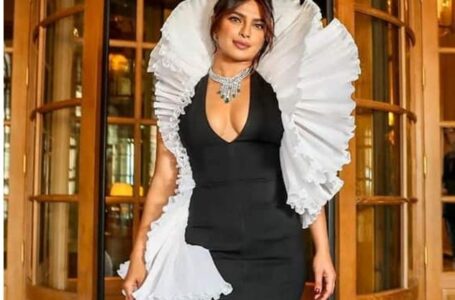 प्रियंका चोपड़ा ने ब्लैक एंड व्हाइट ड्रेस में दिखाया बोल्ड अंदाज